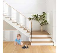 Red de Seguridad 55 x 160 cm Material de Malla Resistente, Redes de Protección de Las Escaleras Balcón con Bridas de Plástico y Cordones para Niños/Mascotas/Juguete, Blanco