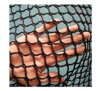 Red de seguridad ajustable para niños, cuerda tejida negra sin nudos (malla de 4 cm, 4 mm de grosor) para protección de escaleras y balcón (0,8 x 4 m)