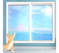 Red de seguridad autoadhesiva para gatos, a prueba de gatos, con cremallera, mosquitera antimosquitos, mosquitera, para balcón, cocina, dormitorio (posición 1)