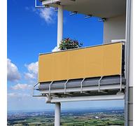 Red de seguridad para balcón de 125 x 1000 cm, con bloqueo UV, protección transpirable para jardín y patio, color crema con cuerda, ideal para seguridad y reflejo del sol.