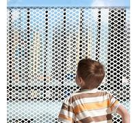 Red de seguridad para balcón para niños, malla de plástico flexible blanca para valla de animales (1,5 x 5 m)