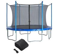 Red de seguridad para cama elástica con correas ajustables y cremalleras para camas elásticas redondas de 6/8/10/12/14/15 pies, incluye 6 pasadores de seguridad (12 pies), duradera y fácil de instalar