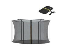 Red de seguridad para cama elástica de 305/366/427 cm, diseño de cremallera interior y hebilla, red protectora de 170 cm de alto, para trampolín de jardín, compatible con 6/8 postes