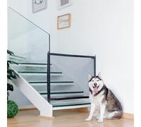InnovaGoods® Barrera de Seguridad para Perros Mascotas 73-112 cm, Red de Seguridad para escaleras y Puertas con colgadores Adhesivos de Calidad 3M, Diversos usos y Espacios, Montaje sin Herramientas.