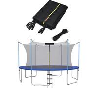 Red de seguridad para trampolines, resistente a la intemperie, transpirable, de repuesto con correas ajustables para trampolines de marco redondo de 2,4 a 4,8 metros(8ft-6 poles)