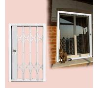 Red de seguridad plegable para gatos y perros, 61 x 61 cm y 61 x 91,5 cm, parrilla ajustable resistente a los ladrones con cerradura y llave, barrera de seguridad para mascotas