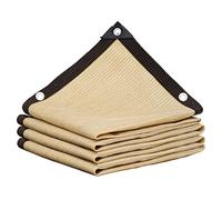 Red de sombra beige de 8 x 9 m con protección UV, tela de sombra para patio, jardín, invernadero, plantas, lona de malla duradera con ojales, 90% de rabia solar