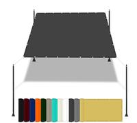 Red de sombra impermeable para jardín, 2 x 3,4 m, protección UV, lona de poliéster, resistente al viento, toldo al aire libre, para fiestas en piscina y eventos, color gris oscuro
