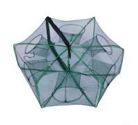 Red de trampa de cebo autoplegable para cangrejo de río, cangrejo, langosta, camarones y peces pequeños con diseño interior cónico para evitar escape (6 agujeros)