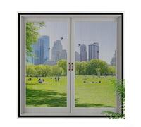 Red de tul para ventanas de interior para protección contra insectos con cifrado invisible, material de malla transpirable para uso en puertas y ventanas (negro, 120 x 130 cm)