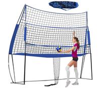 Red de voleibol con sistema de entrenamiento, red de voleibol portátil 3 en 1 con bolsa de transporte, altura ajustable, reboteador de voleibol para equipos de entrenamiento en el patio trasero, 2,44