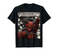 Red Devil Último Día De Escuela Vacaciones De Verano Divertido Meme Selfie Camiseta