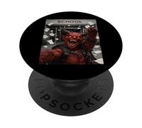 Red Devil Último Día De Escuela Vacaciones De Verano Divertido Meme Selfie PopSockets PopGrip Adhesivo