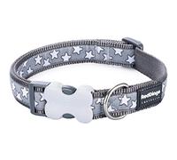 Red Dingo Collar de Perro Blanco con Estrella Gris (12 mm x 20-32 cm), XS
