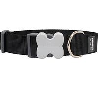Red Dingo - Collar liso extra ancho 37 - 55 cm en color negro
