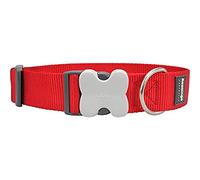 Red Dingo - Collar liso extra ancho 37 - 55 cm en color rojo