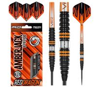 RED DRAGON Amberjack Pro 2 Juego de Dardos de tungsteno Premium de 25 Gramos con Plumas y vástagos