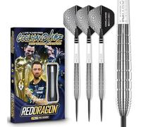 RED DRAGON Dardos Luke Humphries TX1 Series | 23 g | 90% tungsteno - Juego profesional de dardos con punta de metal - Incluye dardos de acero, vuelos y cañas | edición profesional para jugadores