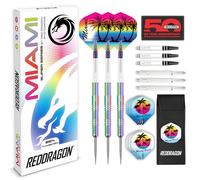 RED DRAGON Dardos Miami 26 g: Set Profesional de Dardos de tungsteno con Plumas y cañas.