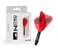RED DRAGON Dardos - Nitro Flite Integrated Flight & Shaft System | Jonny Clayton 'The Ferret' | Forma y diseño de cometa - Negro y naranja, longitud corta