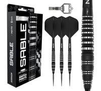 Red Dragon Dardos - Serie Sable 26g | Puntos de cambio alimentados por Winmau | Juego de dardos de acero al 90% de tungsteno | Bomba de cañón | Proi Dardos con punta de metal