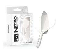 RED DRAGON Dardos - Sistema Integrado de Vuelo y Eje Nitro Flite - Forma y Diseño No.2 - Color Blanco y Blanco, Longitud Media