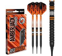 RED DRAGON Darts - Amberjack Pro 1 18g Barril/Peso Total de 20g Tungsteno - Dardos Diana Electrónica Profesional - Punta de Plastico - Incluye Plumas y Ejes para Dardos