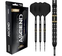 RED DRAGON Darts Ascend Serie - Barril paralelo de acero de 24 g, punta de metal, 90% tungsteno, dardos profesionales - Nitro Flite integrado vuelo/eje, vuelos y cañas