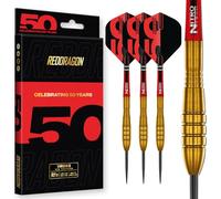 RED DRAGON Darts - Colección de clásicos de 50 años - Virgin 5-26g - 95% Tungsteno - Juego de Dardos Profesionales con Punta de Acero - Incluye vuelos de Dardos y vástagos
