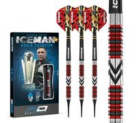 RED DRAGON Darts - Gerwyn Price Iceman Firebird 18g Barril/Peso Total de 20g Tungsteno - Dardos Diana Electrónica Profesional - Punta de Plastico - Incluye Plumas y Ejes para Dardos