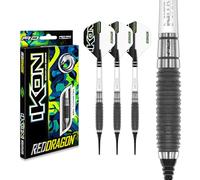 RED DRAGON Darts - Ikon 1.4 18g Barril/Peso Total de 20g Tungsteno - Dardos Diana Electrónica Profesional - Punta de Plastico - Incluye Plumas y Ejes para Dardos