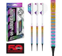 RED DRAGON Darts - Javelin Spectron 18g Barril/Peso Total de 20g Tungsteno - Dardos Diana Electrónica Profesional - Punta de Plastico - Incluye Plumas y Ejes para Dardos