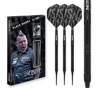 RED DRAGON Darts - Jugador profesional - Peter Wright 'Snakebite' | Black Mamba Series Barril de 18 g/20 g de peso completo | Juego de dardos profesionales de punta suave de 90% tungsteno - Incluye