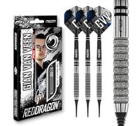 RED DRAGON Darts - Jugadora Professional - Gian Van Veen Tour Edition - 90% Tungsteno- 18g Barril / 20g Peso Completo Punta Suave Juego de Dardos con Plumas y Varillas