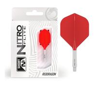 RED DRAGON Darts - Nitro Flite Integrada Sistema de Vuelo y Eje - No.2 Forma y diseño - Blanco & Rojo Color, Longitud Corta