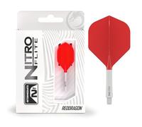 RED DRAGON Darts - Nitro Flite Integrada Sistema de Vuelo y Eje - No.2 Forma y diseño - Blanco & Rojo Color, Longitud Intermedia