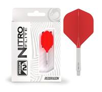 RED DRAGON Darts - Nitro Flite Integrada Sistema de Vuelo y Eje - No.2 Forma y diseño - Blanco & Rojo Color, Longitud Media