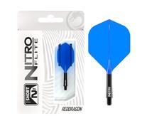 RED DRAGON Darts - Nitro Flite Integrada Sistema de Vuelo y Eje - No.2 Forma y diseño - Negro & Azul Color, Longitud Corta