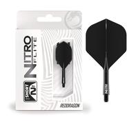 RED DRAGON Darts - Nitro Flite Integrada Sistema de Vuelo y Eje - No.2 Forma y diseño - Negro & Negro Color, Longitud Corta