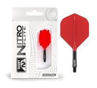 RED DRAGON Darts - Nitro Flite Integrada Sistema de Vuelo y Eje - No.2 Forma y diseño - Negro & Rojo Color, Longitud Corta