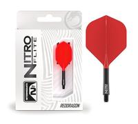 RED DRAGON Darts - Nitro Flite Integrada Sistema de Vuelo y Eje - No.2 Forma y diseño - Negro & Rojo Color, Longitud Intermedia