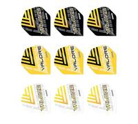 RED DRAGON Darts - Pack de 9 Plumas para Dardos Valore - Pack de 9 Plumas para Dardos Extra Gruesas de 100 micras y Forma estándar - Accesorios Profesionales para Dardos