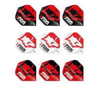 RED DRAGON Darts - Pack de 9 Plumas para Dardos Wolf - Pack de 9 Plumas para Dardos Extra Gruesas de 100 micras y Forma estándar - Accesorios Profesionales para Dardos