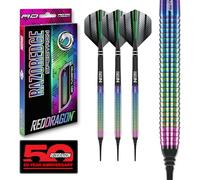 RED DRAGON Darts - Razor Edge Spectron 18g Barril/Peso Total de 20g Tungsteno - Dardos Diana Electrónica Profesional - Punta de Plastico - Incluye Plumas y Ejes para Dardos