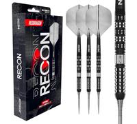 RED DRAGON Darts - Serie Recon - Barril paralelo de 24 g - Juego de dardos de punta de acero - Juego de dardos de tungsteno profesional 90% - Nitro Flite integrado vuelo/eje, plumas de dardos y tallos