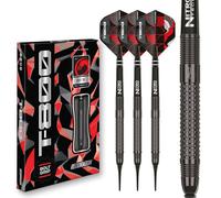 RED DRAGON Darts - T-800-90% Tungsteno Profesional - 18g Barril / 20g Peso Completo Punta Suave Juego de Dardos con Plumas y Varillas
