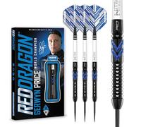 RED DRAGON Gerwyn Price Blue Ice SE 22 Gramos - Juego de Dardos Profesionales de tungsteno con Plumas y Ejes de nitrotecnología (Potencia)