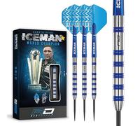 Red Dragon Gerwyn Price Iceman Challenger Juego de Dardos de tungsteno Profesional de 24 Gramos con vuelos y Tallos