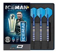 RED DRAGON Gerwyn Price Iceman Challenger Juego de Dardos de tungsteno Profesional de 25 Gramos con vuelos y Tallos