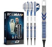 Red Dragon Gerwyn Price Iceman Contour Juego de Dardos de tungsteno Profesional de 18 Gramos con vuelos y Tallos